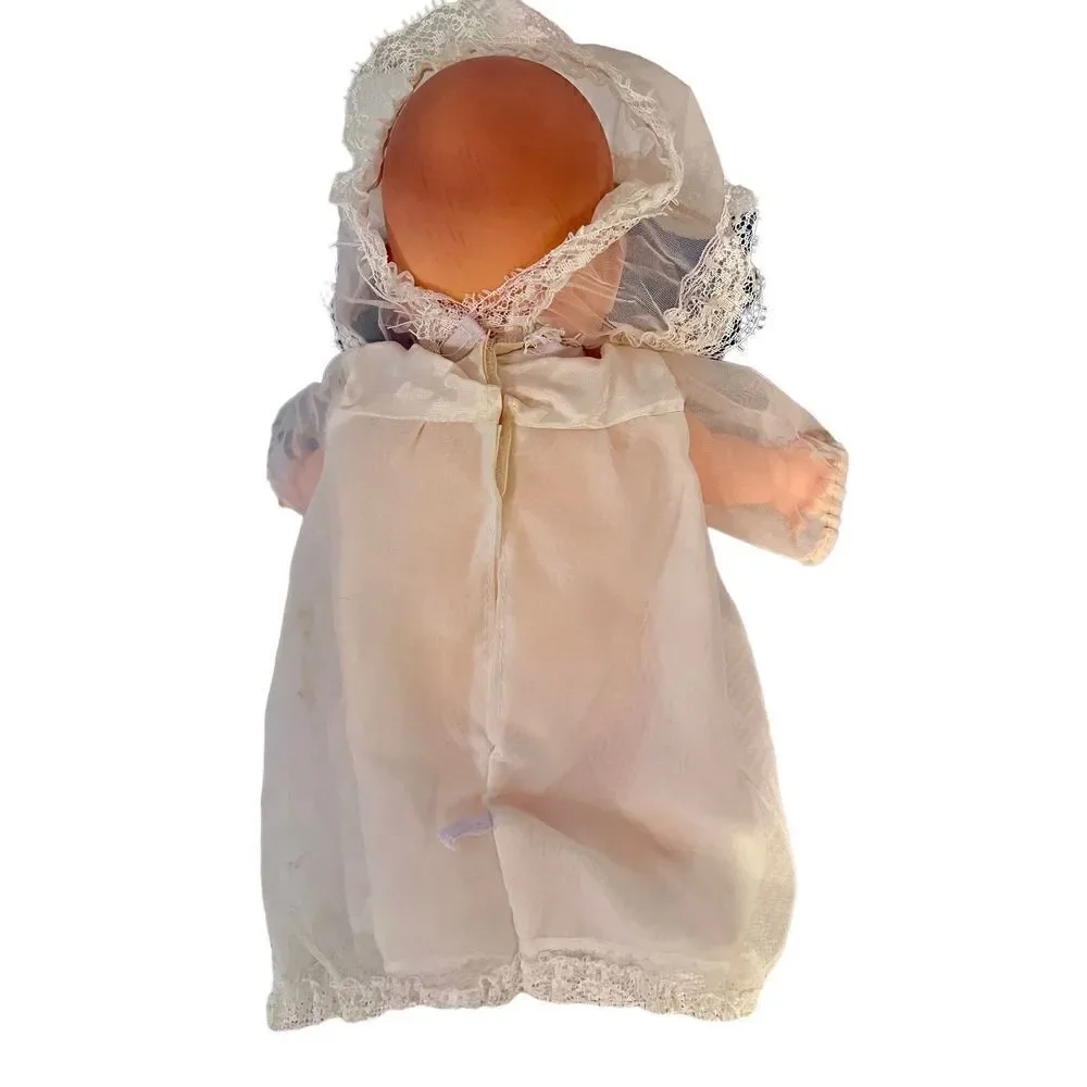 HAUNTED Vtg 1960s Uneeda Purty Doll Christening Gown Creepy Haunted House Prop